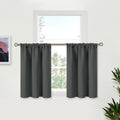 BGment Kitchen Window Curtains 36 Inches Long for Over Sink - Short Blackout Drapes with Rod Pocket Privacy for Rv Camper Cafe Bathroom Window, Dark Grey, 29 x 36 Inch