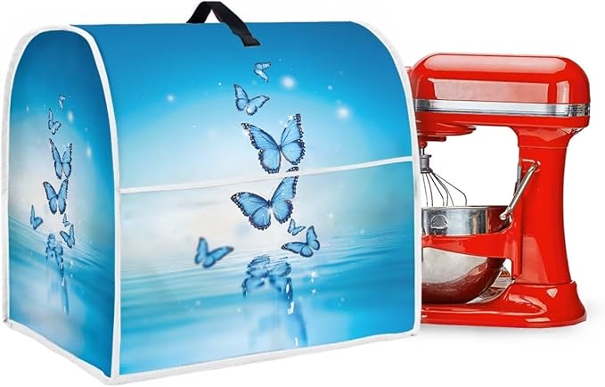 Butterfly Stand Mixer Cover Dust Protective Blue Stand Mixer Covers For Kitchen Aid 6-8 Quart Mixers Dustproof Cloth Cover for Small Appliance Protector 2025