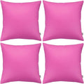 Thmyo 4-Pack 100% Cotton Comfortable Solid Decorative Throw Pillow Case, Square Cushion Cover Pillowcase Sublimation Blank Pillow Covers DIY Throw Pillowcase for Sofa(20x20 inch/ 50x50cm,Rose red)