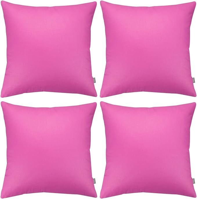 Thmyo 4-Pack 100% Cotton Comfortable Solid Decorative Throw Pillow Case, Square Cushion Cover Pillowcase Sublimation Blank Pillow Covers DIY Throw Pillowcase for Sofa(20x20 inch/ 50x50cm,Rose red)