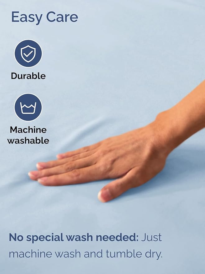 Extra Deep King Fitted Sheet - Hotel Luxury Single Fitted Sheet Only - Easily Fits 18 inch to 24 inch Mattress - Ultra Soft, Wrinkle & Fade Free w/Extra Deep Pockets - Breathable & Comfy - Sky Blue