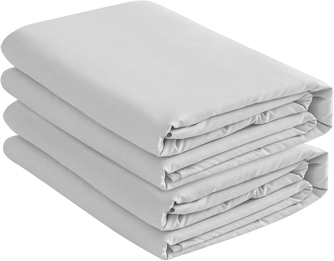 Lukeville's Cot Sheet 30" x 80", Daycare for Cot Size Mattress Sheets Pack of 2 Fitted Narrow Twin/Camp Bunk/Rvs Bunk/Trifold Mattress, Soft and PolyBlend Microfiber Cover for Toddler, Light Grey