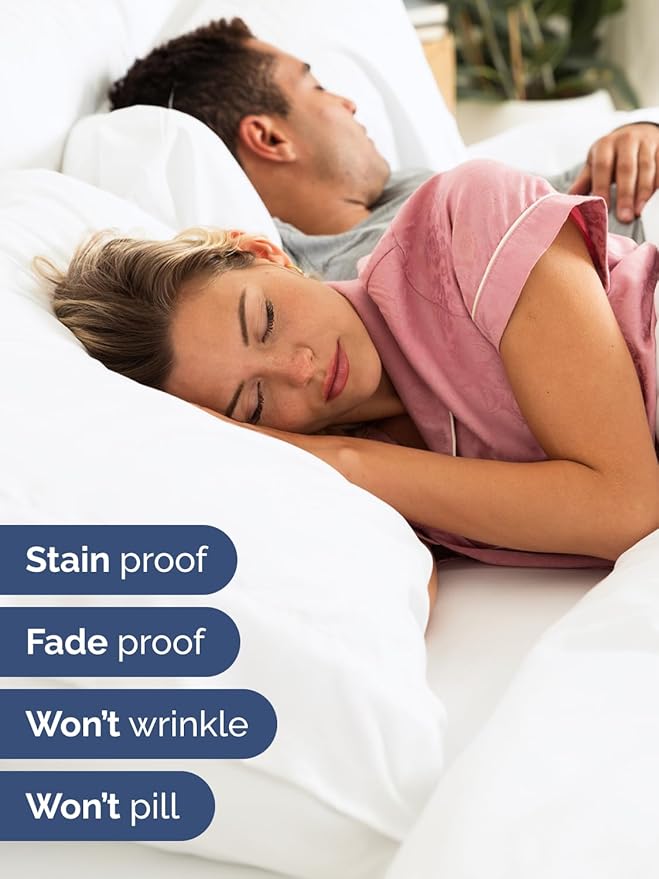 Extra Deep Pocket Cal King Sheets - 4 Piece Breathable & Cooling Bed Sheets - Hotel Luxury Bed Sheet Set - Soft, Wrinkle Free & Comfy - Easily Fits Extra Deep Mattresses - Deep Pocket White Sheets Set