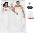 Sleeping Bag Liner,Travel Sheet & Adult Sleep Sack, Camping Sheets Travel Sleep Sack for Backpacking,Hotels & Hostels -Lightweight Single &Double Travel Sheet Camping Sheets