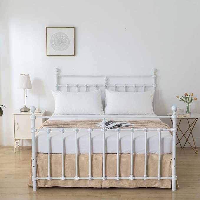 Bed Skirt, Bed Skirt King Size, Pleated Waffle Weave Bed Skirt with Split Corners, King Bed Skirt 14 Inch Drop (Light Camel, King - 14" Drop)