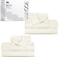 Mayfair Linen 100% Egyptian Cotton 2 Pack King Sheet Set - Luxury 500 Thread Count Cotton Sheets King Size (8 PC, Ivory), Soft, Cooling, Sateen Weave, 16" Deep Pocket Hotel Quality Bed Sheet Set