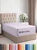 Extra Deep Twin XL Fitted Sheet - Hotel Luxury Single Fitted Sheet Only - Easily Fits 18 inch to 24 inch Mattress - Ultra Soft, Wrinkle Free w/Extra Deep Pockets - Breathable & Comfy - Light Lavender