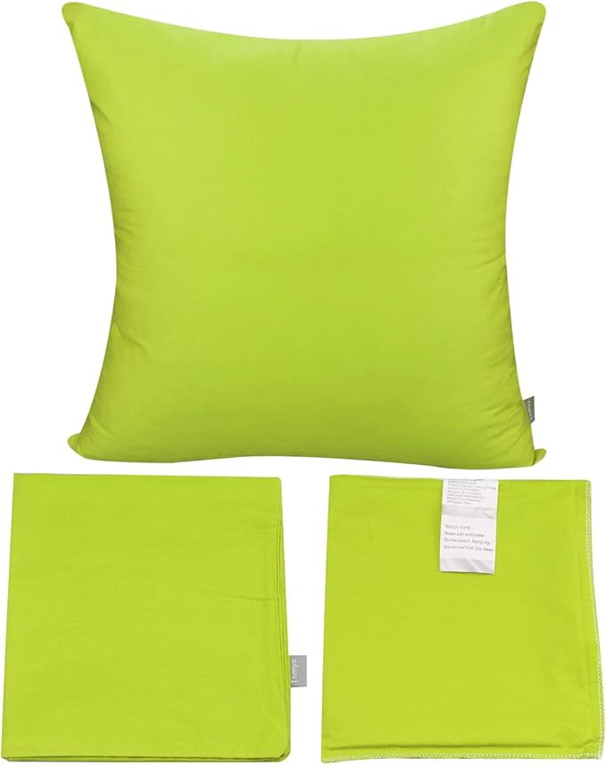 4-Pack 100% Cotton Comfortable Solid Decorative Throw Pillow Case,Thmyo Square Cushion Cover Pillowcase Sublimation Blank Pillow Covers DIY Throw Pillowcase for Couch(22x22 inch/ 55x55cm,Light Green)