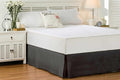 Queen Size Bed Skirt 600 TC Egyptian Cotton 16 Inch Drop Easy Fit - Bed Skirt for Queen 60x80 Inch Beds - Center & Corner Pleats, Dark Gray
