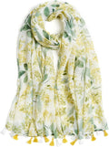 Scarf for Women Lightweight Soft Floral Leopard Printed Scarves Fall Winter Fashion Shawl Wrap with Fringe