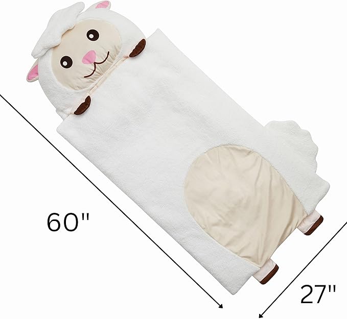 Kid's Nap Buddies Character Preschool Nap Mat, Toddler Sleeping Bag with Pillow for Daycare, Ages 3+