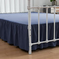 Bed Skirt King Size Ruffled Bed Skirts with Split Corners,12 Inch Drop Dust Ruffle Bed Skirt with Platform,Blue