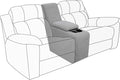 Easy-Going 2-Piece Recliner Console Cover for Reclining Loveseat Covers Stretch Jacquard Middle Console Cover for Recliner Couch and Sofa Light Gray