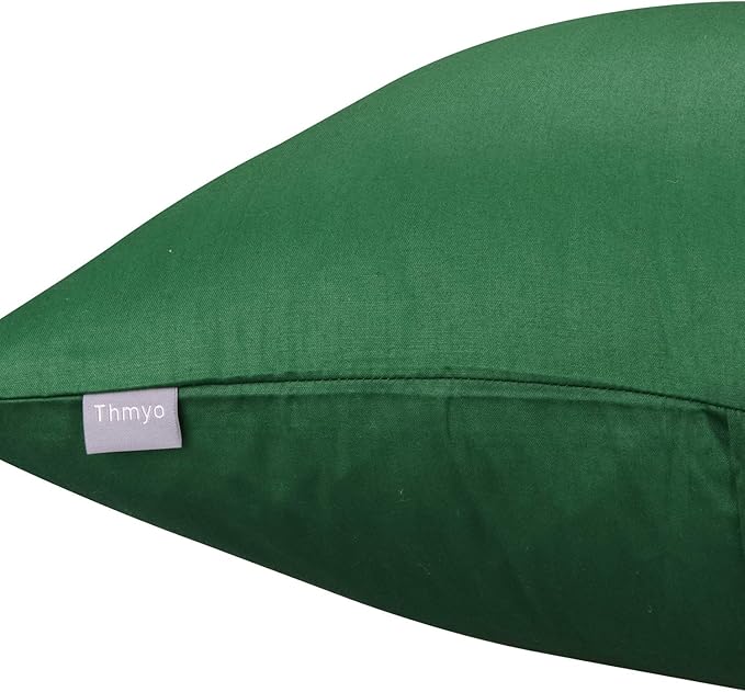 4-Pack 100% Cotton Lumbar Comfortable Solid Decorative Throw Pillow Case,Thmyo Rectangle Cushion Cover Pillowcase Sublimation Blank Pillow Covers DIY Pillow Covers(12x20inch/30x50cm, Christmas Green)