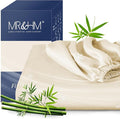 MR&HM Twin XL Fitted Sheet Only, Ultra-Soft Rayon Derived from Bamboo & Polyester Blend, Silky & Breathable, 15" Deep Pocket with Elastic Straps, Cooling Fitted Sheet for Hot Sleepers, Cream
