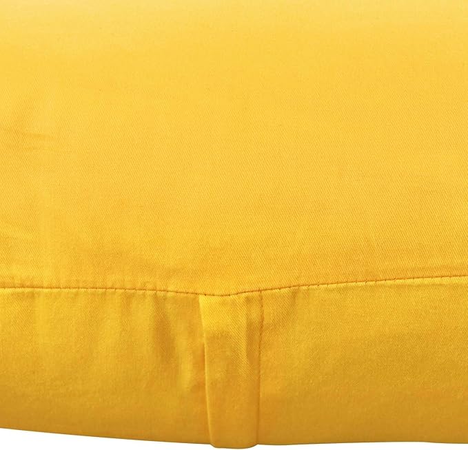 Thmyo 4-Pack 100% Cotton Comfortable Solid Decorative Throw Pillow Case Square Cushion Cover Pillowcase Sublimation Blank Pillow Covers DIY Throw Pillowcase for Sofa Couch(22x22 inch/ 55x55cm,Yellow)