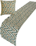 The HomeCentric Muted Green & Mocha Brown Bed Runner for King/Queen/Twin Cotton Decorative Bed Scarf 53"x18" Bed Runner Without Pillow Cover, Geometric Bed Scarf Bedroom Décor Accent - Triad