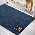 GORILLA GRIP SOAKSTOPPER Dog Door Mat, 60x36 Machine Washable Rug Absorbent Doormat Captures Moisture Mud Dirt, Quick Dry Soft Chenille Entryway Rugs Indoor Entrance Mats for Dog Paws, Navy Blue