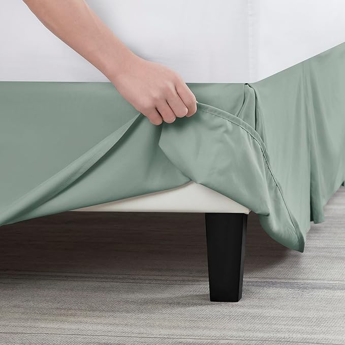 Nestl Sage Green Twin XL Bed Skirt - Twin XL Size Bed Skirt 14 Inch Drop - Brushed Microfiber Bed Skirts - Hotel Quality Pleated Bed Skirt - Shrinkage & Fade Resistant