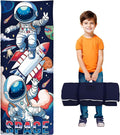 Toddler Nap Mat Kids Sleeping Bag 59‘’×24‘’, Soft Slumber Bag with Removable Pillow for Kids Girls Boys,Roll Up Sleeping Mat Lightweight for Camping,Daycare, Kindergarden