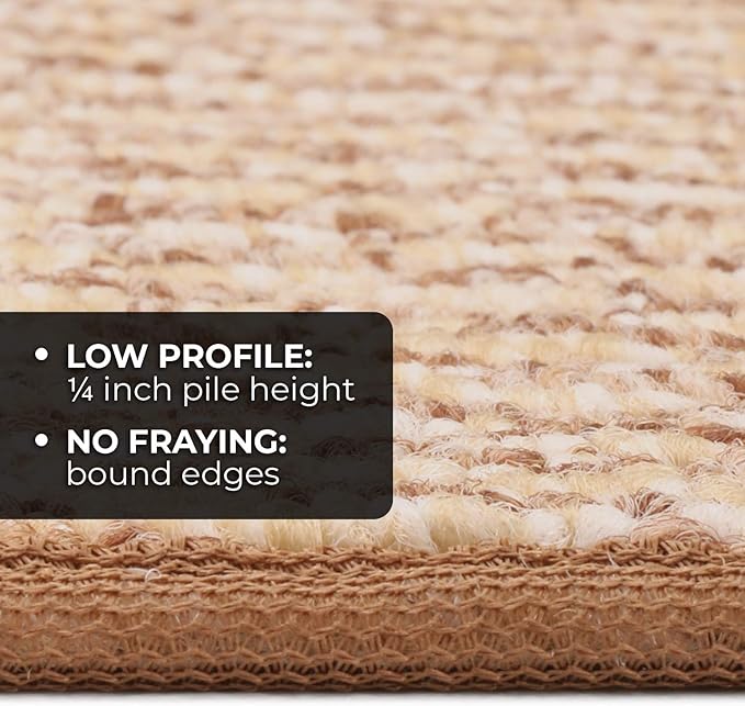 House, Home and More Skid-Resistant Carpet Indoor Area Rug Floor Mat - Praline Brown - 5 Ft X 5 Ft - Non Slip Rubber Backing, Stain Resistant, Dog Friendly, Living Room Bedroom Kitchen Entryway