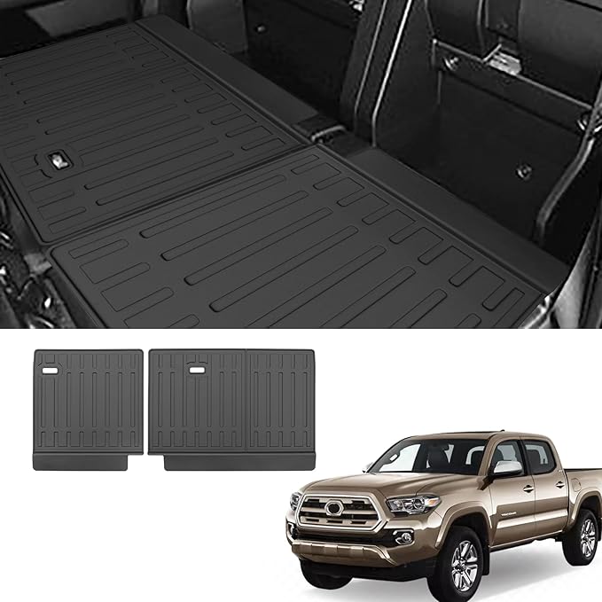 Custom for 2005-2023 Toyota Tacoma Double Cab Rear Seat Backrest Mats All Weather TPE Protection Mat Accessories (for 2005-2023 Toyota Tacoma Double Cab)
