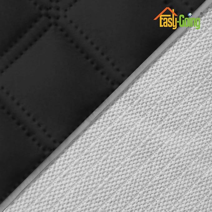 Easy-Going Sofa Slipcover Loveseat Cover Waterproof Couch Cover Washable Sofa Cover for 2 Cushion Couch Non-Slip Fabric Furniture Protector with Pocket for Pets Kids Dog Cat (Loveseat, Black)
