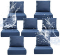 6" Thicker Outdoor Chair Cushion 7 Sets - 24" *24" *6" Waterproof Patio Furniture Cushions with Removable Cover, 28D High Density Sponge Filling Thicken Outdoor Patio Cushions - Blue