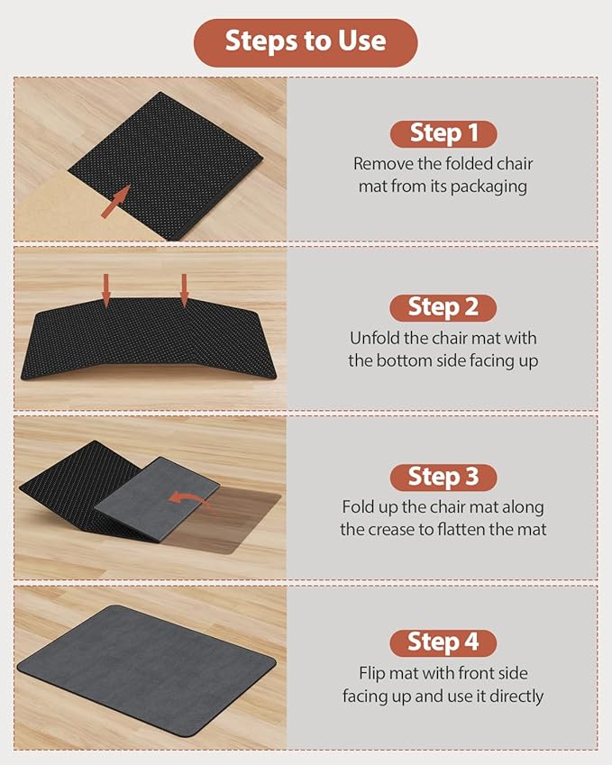 Blvornl Office Chair Mat for Hardwood Floor and Low Pile Carpet, 35.5" x 47.2" Corduroy Surface Desk Rolling Chair Mat for Hard Floors, Heavy Duty Carpeted Floor Protector Rug for Home, Dark Grey