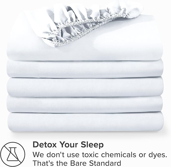 Bare Home 5-Pack Fitted Bottom Ultra-Soft Sheets California King - Premium 1800 Ultra-Soft Wrinkle Resistant Microfiber - Deep Pocket (Cal King, White)