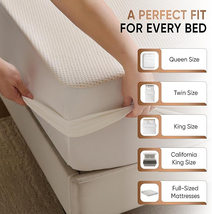 Deluxe Cooling Waterproof Organic Mattress Protector Twin XL - Organic Cotton Percale Breathable Mattress Pad Cover - Naturally Cool for Hot Sleepers – Soft Natural Comfort
