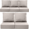 Luxury 22x24/22x25 6-Inch Outdoor Cushions for 5 Peice Patio Furniture Set - Set of 5 Water-Resistant Pillow for Dining Rocking Swivel Chairs Loveseat Couch Sectional Sofa - Beige