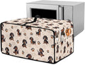 Dachshund Dog Heart Paw Print Toaster Oven Cover with Storage Bags Waterproof Dust Cover for Microwave Oven Polyester-Linen Fabric Small Appliance Dust Covers Fits Most Microwaves, M