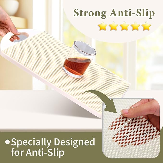 Shelf Drawer Liners for Kitchen Cabinets Non Adhesive Drawer Liner Thickened Refrigerator Liner White Quatrefoil Strong Non-Slip Paper for Tool Box, 11.8 x 354.3 Inches