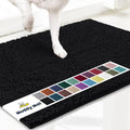 Muddy Mat® AS-SEEN-ON-TV Highly Absorbent Microfiber Door Mat and Pet Rug, Non Slip Thick Washable Area and Bath Mat Soft Chenille for Kitchen Bathroom Bedroom Indoor and Outdoor - Black Large 35"X24"