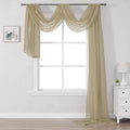 DONREN Taupe Window Scarf for Background - Luxury Soft Sheer Scarf Add to Window Curtains for Enhanced Effect (34 by 216 Inch,1 Pack)