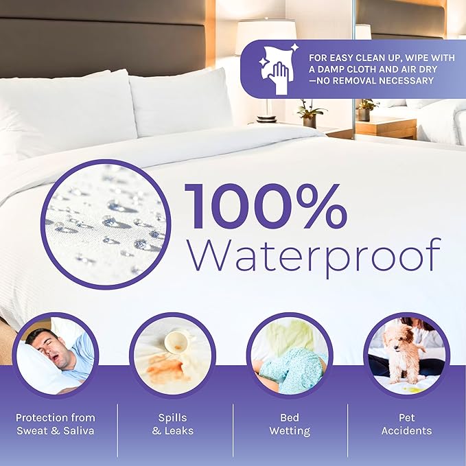 Hygea Natural Twin Size Tear-Free Heavy Duty Vinyl Box Spring and Mattress Cover - Waterproof, Anti-Bed Bug and Allergen-proof, Zippered Encasement - 39” x 80” x 9” Deep - Durable Protection