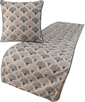 The HomeCentric King Queen Twin Blue & Grey Designer CA King 86"x18" Bed Runner with Pillow Cover, Floral Embroidery Bed Scarf on Cotton Fabric - Flourish Bloom