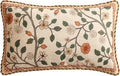 ISAENNE Design Linen Classic Throw Pillow Covers 12"x20", French Farmhouse Rectangle Cushion Covers with Orange White Floral Pattern Decor Pillowcases for Bed,Living Room,Outdoor,Car