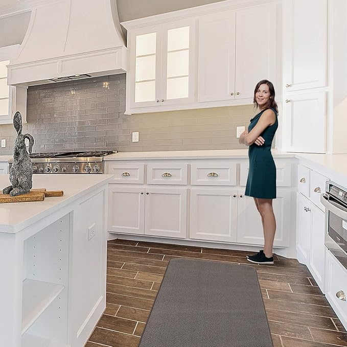 House, Home and More Skid-Resistant Carpet Runner - Gray - 24 Feet X 27 Inches