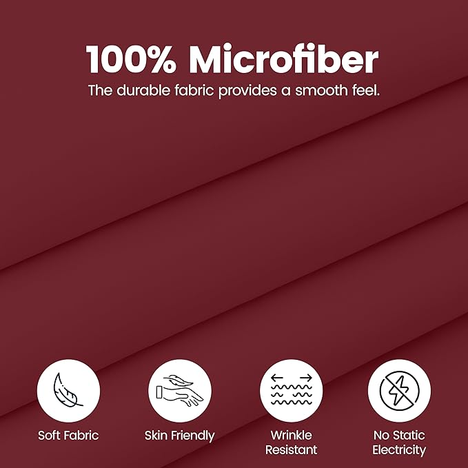 Utopia Bedding Full Bed Skirt - Soft Quadruple Pleated Ruffle - Easy Fit with 16 Inch Tailored Drop - Hotel Quality, Shrinkage and Fade Resistant (Full, Burgundy)