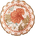 Vintage Round Throw Pillow Covers,Orange Floral with Wild Flowers Pattern Cozy Velvet Pillowcases,Decoration Pillows Cushion Covers for Couch Sofa Bed Car Chair Thanksgiving,Diameter 16"