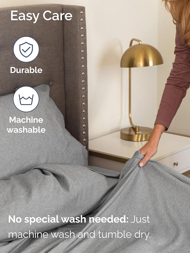 Extra Deep Pocket Queen Sheet Set - 4 Piece Breathable & Cooling Bed Sheets - Hotel Luxury Sheet Set - Ultra Soft, Wrinkle Free & Comfy - Fits Extra Deep Mattresses - Deep Pocket Heathered Grey Sheets