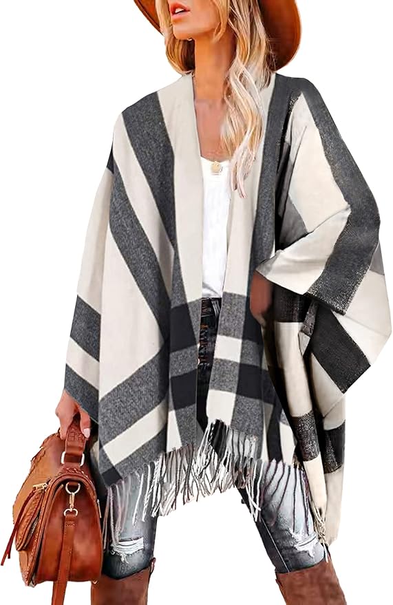 Breezy Lane Women's Shawl Wraps Warm Poncho Ruana Wrap Cardigan