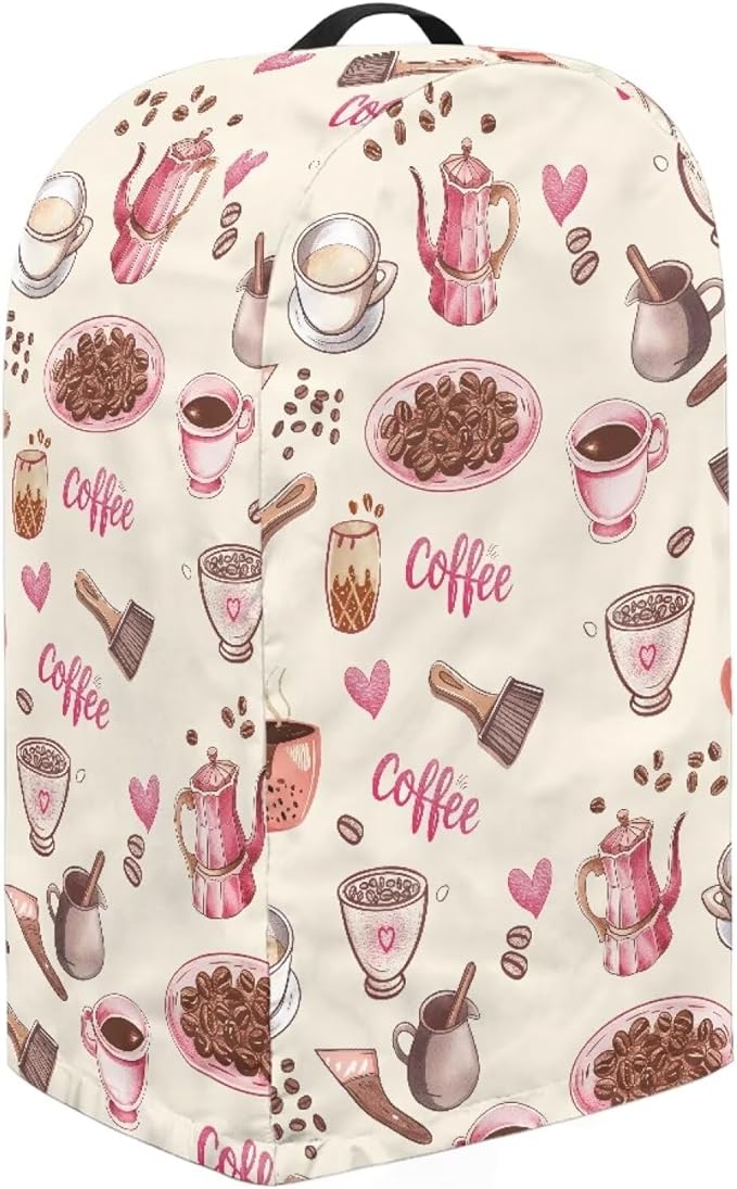 Pink Coffee Blender Cover for Kitchen Stand Mixer Food Processor Coffee Maker Appliance with Dust Cover Hood Case for Home Kitchen Indoor