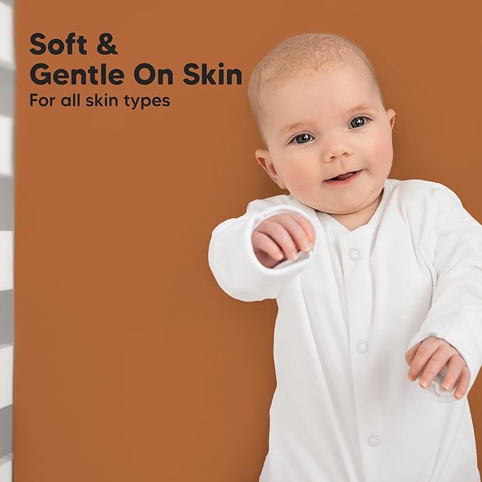 KeaBabies 2-Pack Baby Crib Sheets for Boys, Girls - 52x28 Viscose Derived from Bamboo Toddler Bed Sheets Neutral, Fitted Crib Mattress Cover for Standard Baby Bedding, Soft & Cozy (Rust)