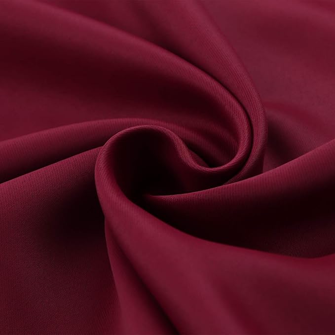 BGment Burgundy Kitchen Window Curtains Over Sink - Small Half Cafe Drapes with Rod Pocket Thermal Insulated Privacy for Bathroom Christmas Decor, 29 x 36 Inch, 2 Panels