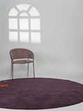 Hand Knotted Loom Wool ECO-Friendly Area Rugs - 10'x10', Round, Purple Color, Solid Plain Design, High Pile Thick Handmade Anti Skid Area Rugs for Living Room, Bed Room (L00111)