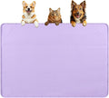 Dog Food Mat, Extra Large 40" x 28" Silicone Pet Feeding Mat with Raised Edge Pet Placemat for Small, Medium, and Large Pets Non-Slip, Easy to Clean (Purple)