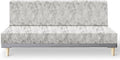 molasofa Leather Like Stretch Futon Slipcover Armless Futon Bed Sofa Cover Furniture Protector with Elastic Bottom, Soft and Washable Futon Cover for Sofa Bed Stay in Place（Medium，Beige）